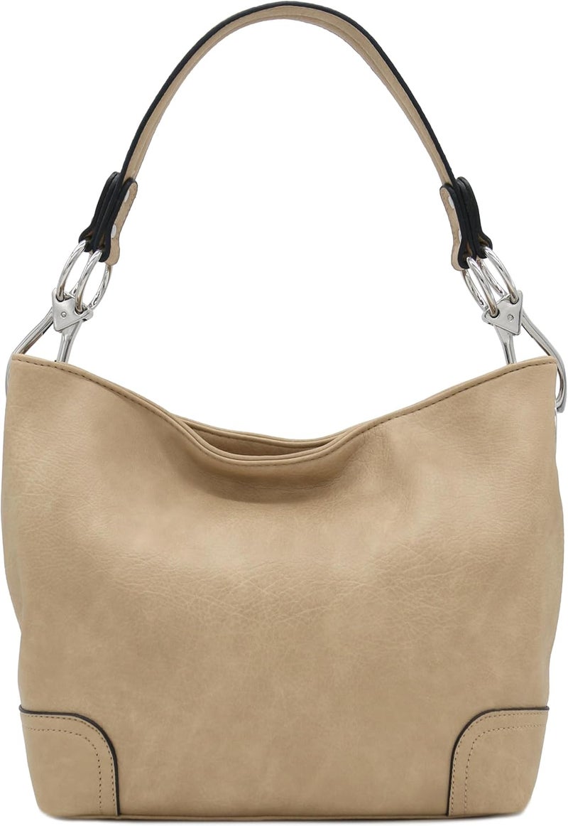 Alyssa Hobo Shoulder Bag with Big Snap Hook Hardware - Image 2